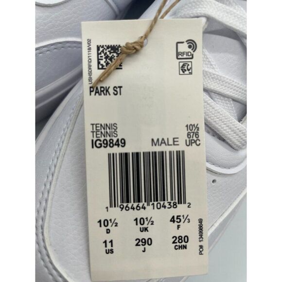 Adidas Park Street IG9849 Men's US 11 Sneakers Cloud White Gray Tennis Shoes - Picture 8 of 11